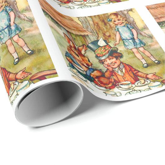 Der Tee-Party des wütenden Hutmachers - Alice im Geschenkpapier (Rolleneckpunkt)