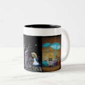 Der Tee-Party des wütenden Hutmachers - Alice im Zweifarbige Tasse (VorderseiteRechts)