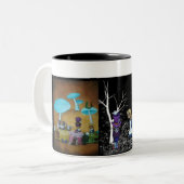 Der Tee-Party des wütenden Hutmachers - Alice im Zweifarbige Tasse (Vorderseite Links)