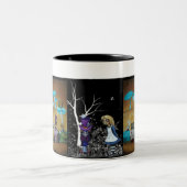 Der Tee-Party des wütenden Hutmachers - Alice im Zweifarbige Tasse (Mittel)