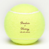 Der Tee wird serviert Lustiger Wortwitz Monogramm  Tennisbälle (Rückseite)