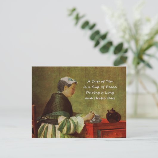 Der Teetrinker 1735 Postkarte (Stehend Vorderseite)