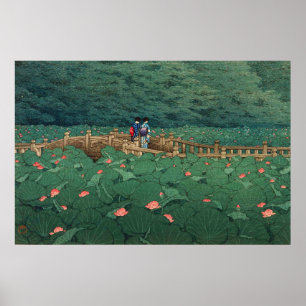 Der Teich am Benten-Schrein in Shiba Kawase Hasui Poster