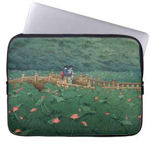 Der Teich bei Benten Shrine in Shiba Kawase Hasui Laptopschutzhülle