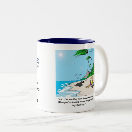 Der telecommuting-Geschäfts-Analytiker # 1 Zweifarbige Tasse (VorderseiteRechts)