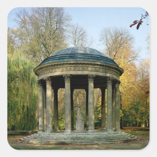 Der Tempel der Liebe im Parc du Petit Quadratischer Aufkleber (Vorderseite)