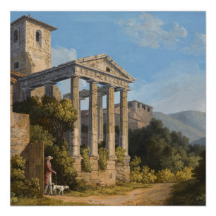 Der Tempel des Herkules, berühmte Malerei Poster