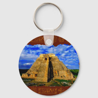 Der Tempel des Magician Maya-Geschenks Schlüsselanhänger