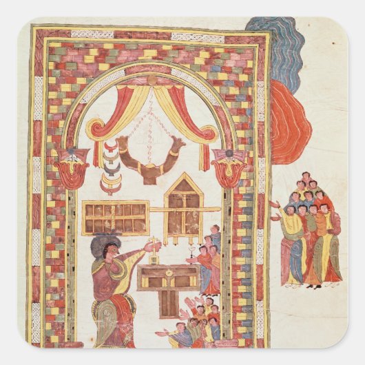 Der Tempel von Jerusalem aus der "Bibel" Quadratischer Aufkleber (Vorderseite)