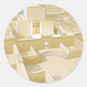 Der Tempel von Jerusalem Runder Aufkleber