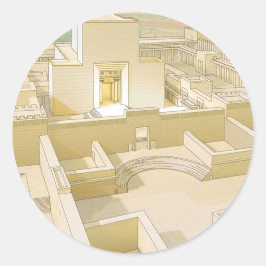 Der Tempel von Jerusalem Runder Aufkleber (Vorderseite)