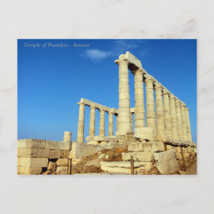 Der Tempel von Poseidon in Sounio Postkarte