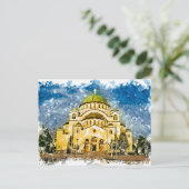 Der Tempel von Saint Sava Belgrad Srbija Postkarte (Stehend Vorderseite)