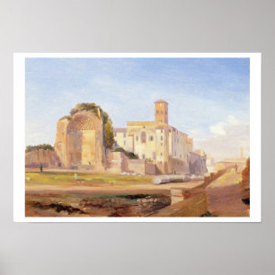 Der Tempel von Venus und Rom, Rom, 1840 (Öl auf Poster