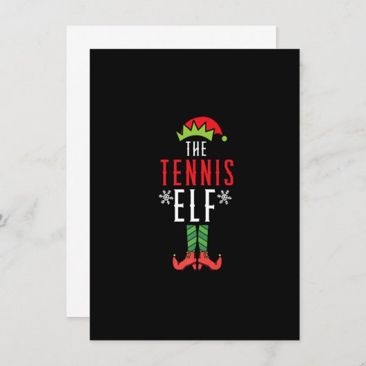 Der Tennis Elf Tennis Player frohe Weihnachten Einladung (Vorne/Hinten)