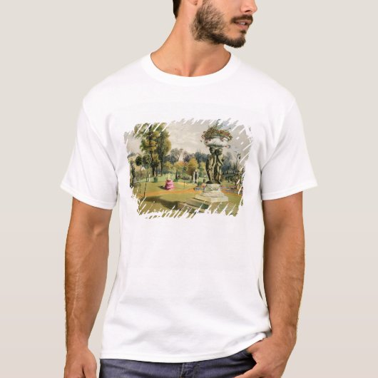 Der Terrasse-Garten, Woburn-Abtei (chromolitho) T-Shirt (Vorderseite)
