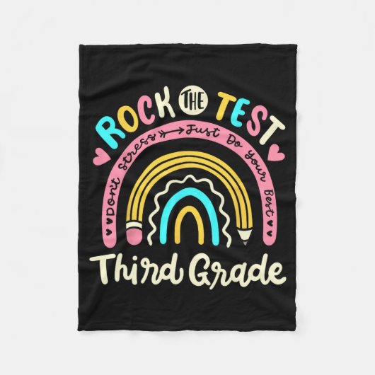 Der Test der dritten Klasse Rainbow Test Day Teach Fleecedecke (Vorderseite)