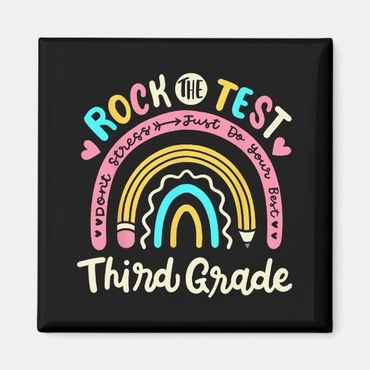 Der Test der dritten Klasse Rainbow Test Day Teach Magnet (Vorne)