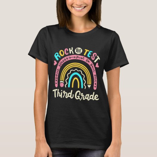 Der Test der dritten Klasse Rainbow Test Day Teach T-Shirt (Vorderseite)