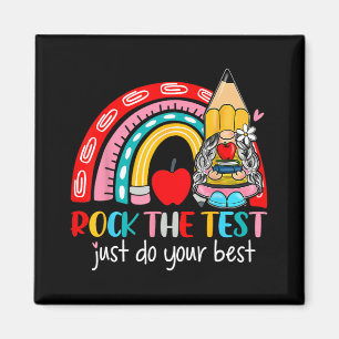 Der Test Funny Teacher Testing Day Rainbow Gnomes Magnet