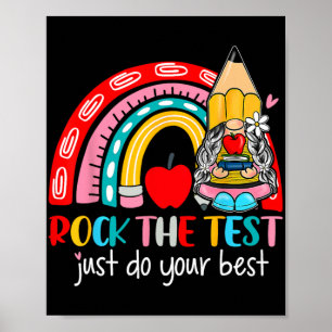 Der Test Funny Teacher Testing Day Rainbow Gnomes Poster
