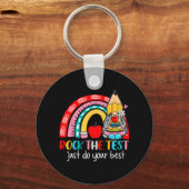 Der Test Funny Teacher Testing Day Rainbow Gnomes Schlüsselanhänger (Vorderseite)