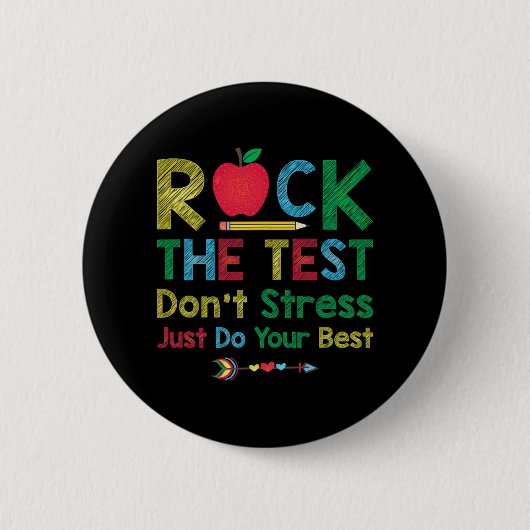 Der Test nicht Stress nur am besten lustige Lehrer Button (Vorderseite)