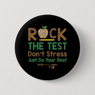 Der Test nicht Stress nur am besten lustige Lehrer Button