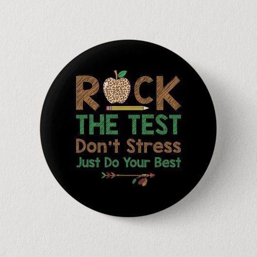 Der Test nicht Stress nur am besten lustige Lehrer Button (Vorderseite)