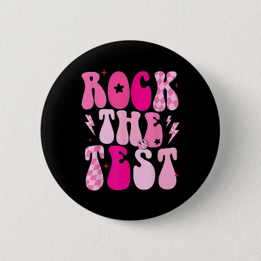 Der Test Vintage-Testtag Lustiger Testtag Lehrer Button (Vorderseite)
