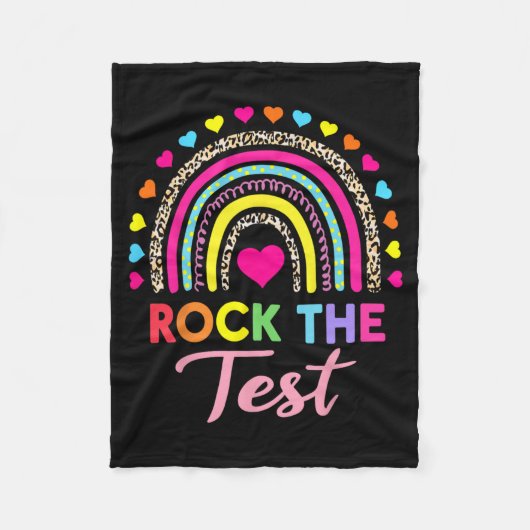 Der Testtag Lehrer Testtag Rainbow Leop Fleecedecke (Vorderseite)