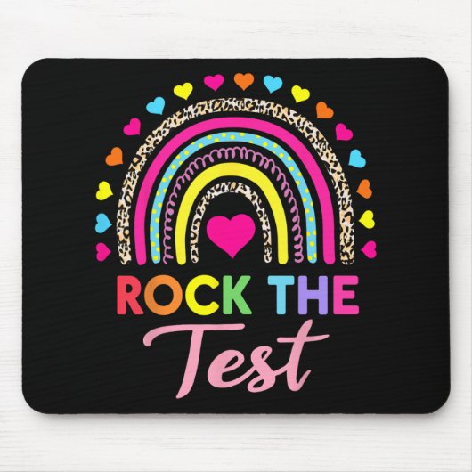 Der Testtag Lehrer Testtag Rainbow Leop Mousepad (Vorne)