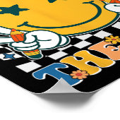 Der Testtag Retro Groovy Lehrer Student Poster (Ecke)