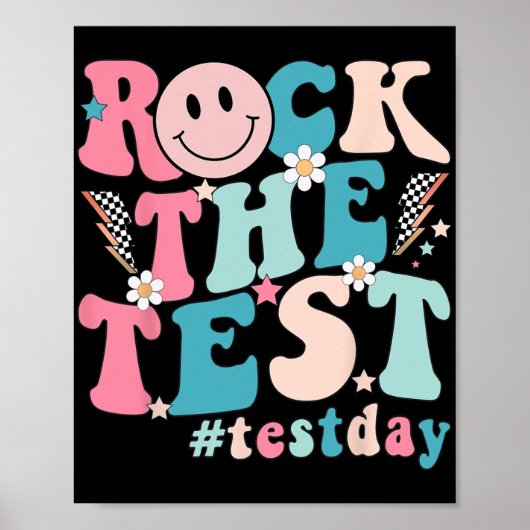 Der Testtag Retro Motivierend Teacher St. Poster (Vorne)
