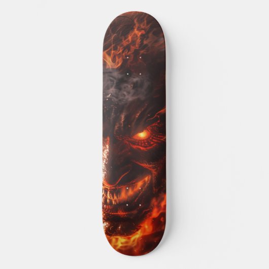Der Teufel am Feuer Skateboard (Vorderseite)