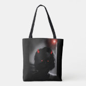 Der Teufel an der Tür selbst Portrait Tasche (Rückseite)