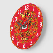 Der Teufel in der Hölle mit Flammen. Name wählen h Große Wanduhr (Winkel)