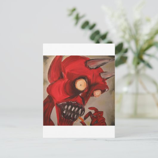 Der Teufel isst Käsefische Postkarte (Stehend Vorderseite)