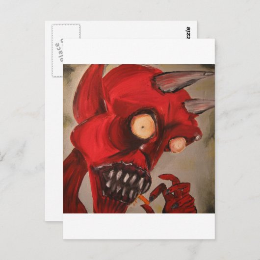 Der Teufel isst Käsefische Postkarte (Vorne/Hinten)