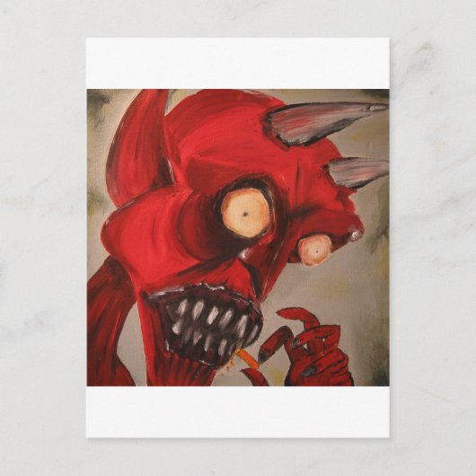 Der Teufel isst Käsefische Postkarte (Vorderseite)