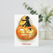 Der Teufel kommt zu Halloween ins Spiel! Postkarte (Stehend Vorderseite)