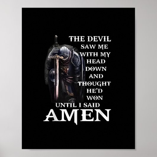 Der Teufel sah mich mit meinem Kopf herab, bis ich Poster (Vorne)