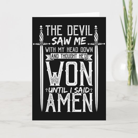 Der Teufel sah mich und dachte, er hätte gewonnen, Karte (Vorderseite)