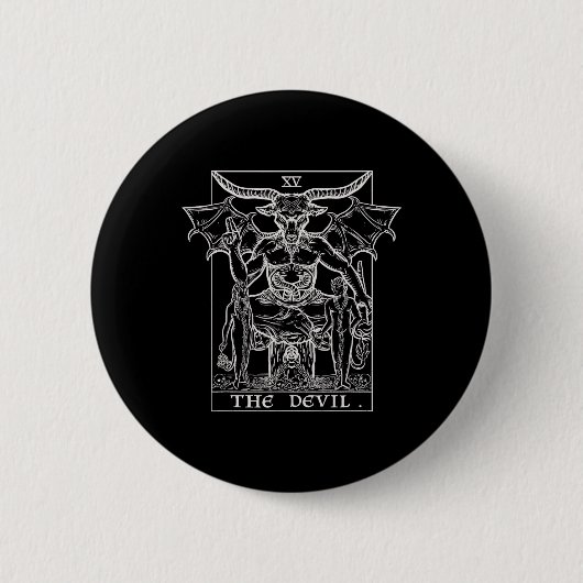 Der Teufel Tarot Card Phomet Gothic Halloween Sata Button (Vorderseite)