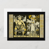 Der Teufel und das Tarot des Tower Postkarte (Vorne/Hinten)