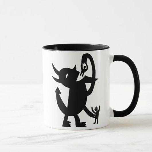 Der Teufel und zwei Freunde Tasse (Rechts)