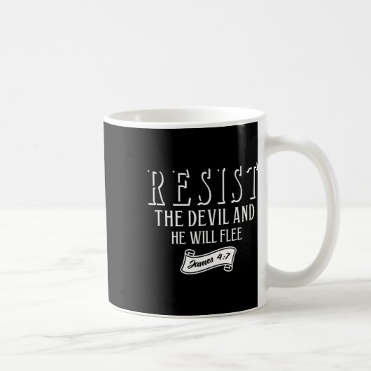 Der Teufel widersteht, und er wird Frauen fliehen, Kaffeetasse (Rechts)