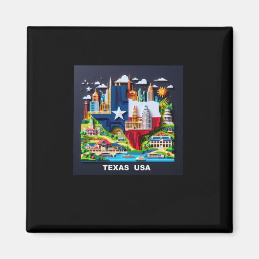 Der Texas-Staat in den USA1 Magnet (Vorne)