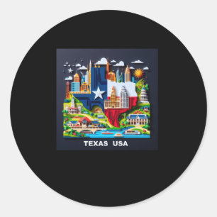 Der Texas-Staat in den USA1 Runder Aufkleber