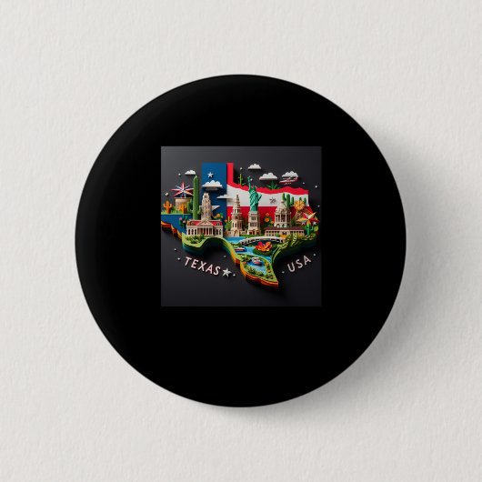 Der Texas-Staat in den USA Button (Vorderseite)